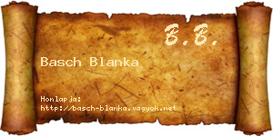 Basch Blanka névjegykártya